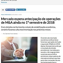 Mercado espera antecipao de operaes de M&A ainda no 1 semestre de 2018